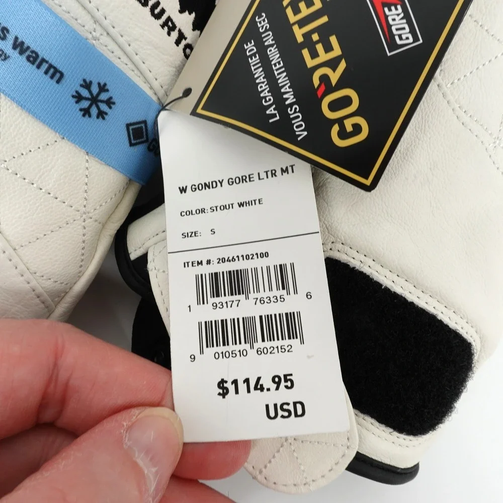 Burton Gondy GORE-TEX Leather Mittens Stout White Women S Snowboard Ski NEW